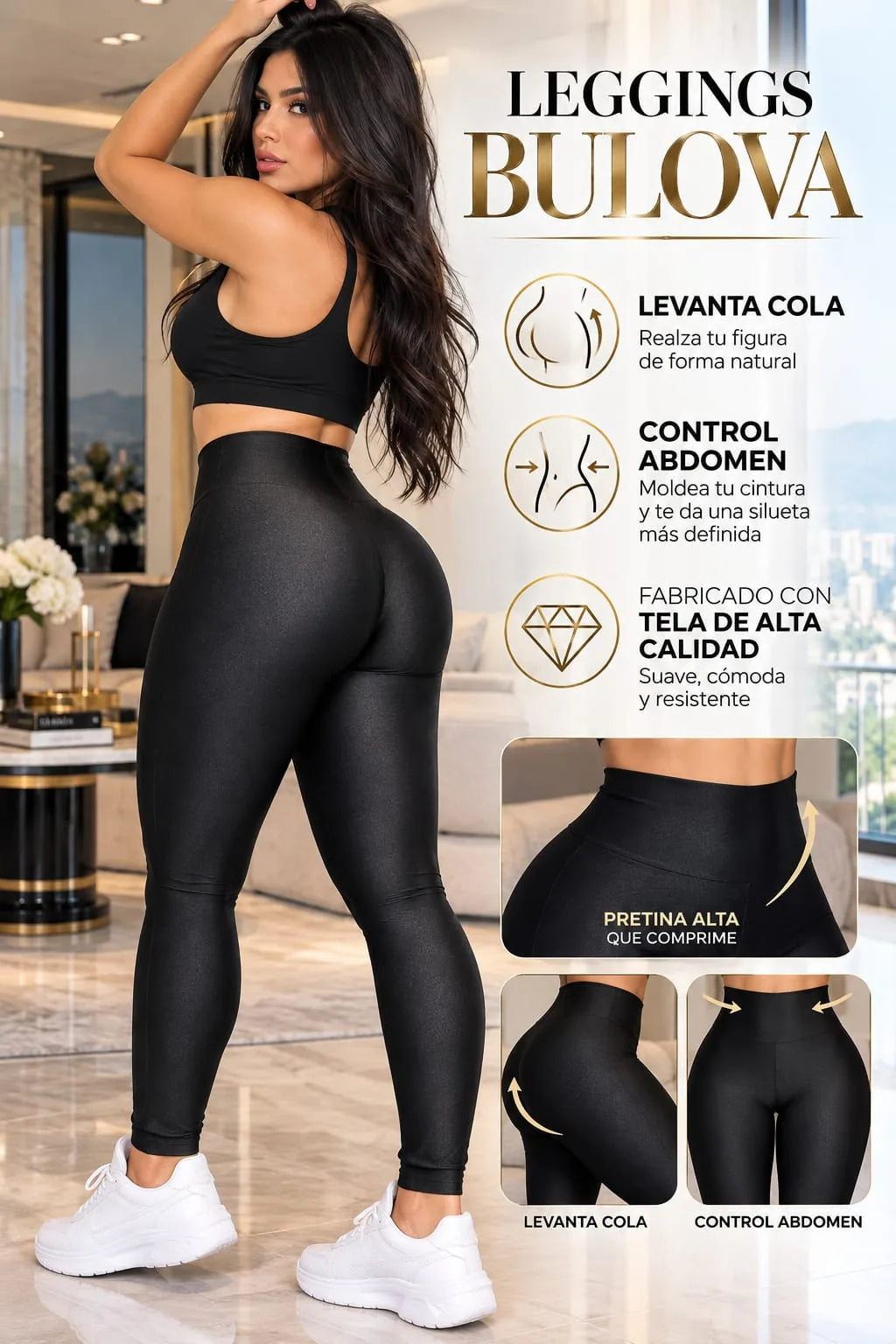 Leggings Bulova: levanta cola, control abdomen, tela de alta calidad