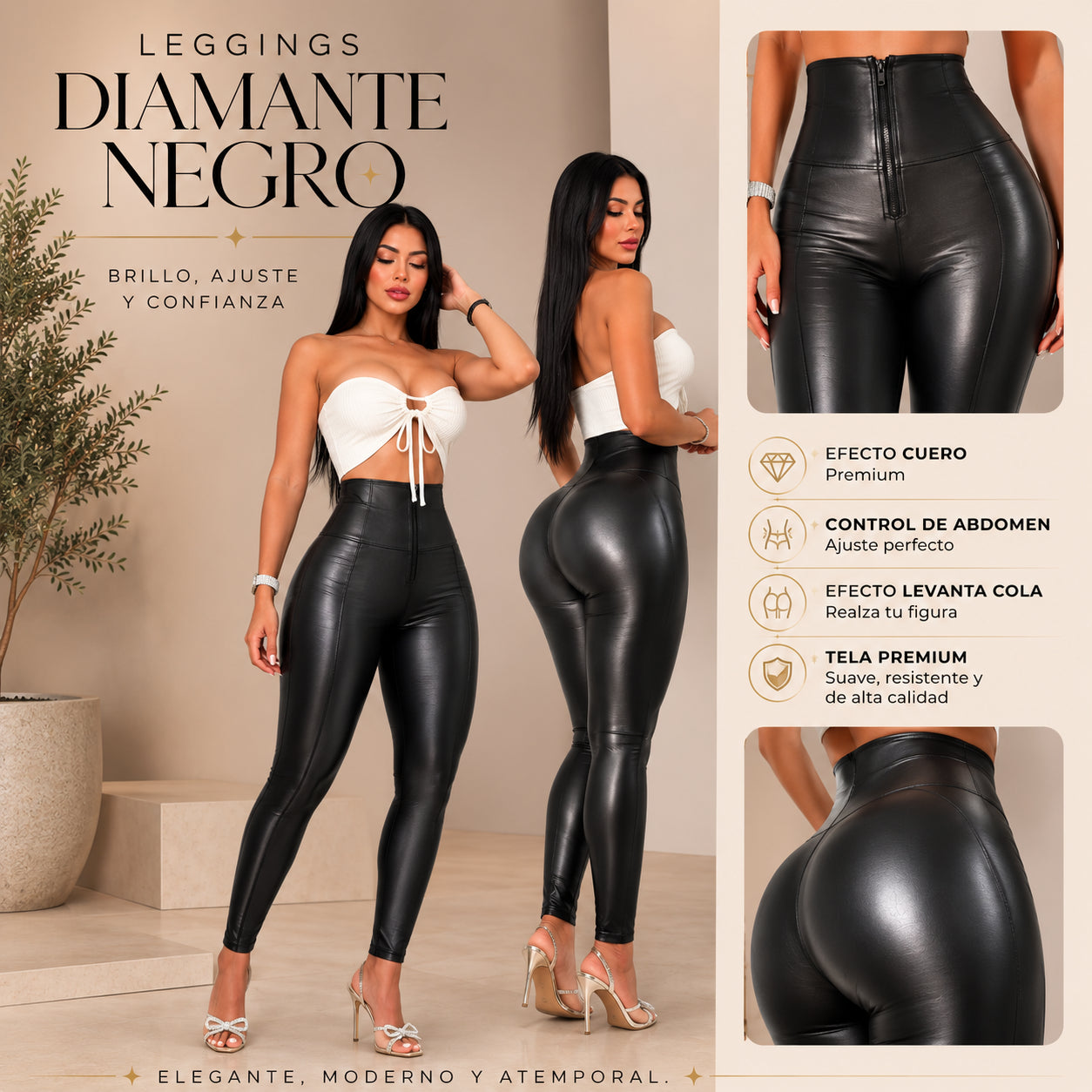 LEGGINGS DIAMANTE NEGRO®